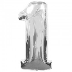 Globo Numero 1 Plata 110 cm.