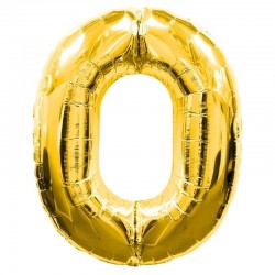 Globo Número 0 en Color Dorado Longitud 100 cm.