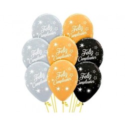 Globo Feliz Cumpleaños Destellos 12 unid