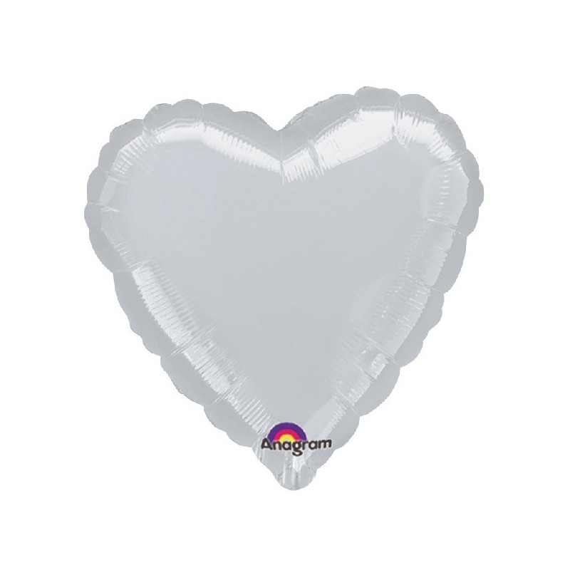 Globo Corazón Plata Gigante 32"