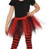 Tutú Infantil Brillante Rojo y Negro 30 cm.