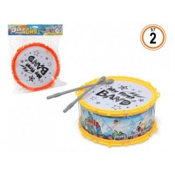 Tambor de plástico con 2 palos