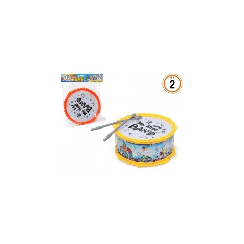 Tambor de plástico con 2 palos