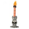 Vela Calavera Led Naranja 22 cm.