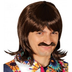 Peluca Castaña con Bigote