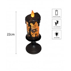 Vela de Halloween 22 cm luz/movi.