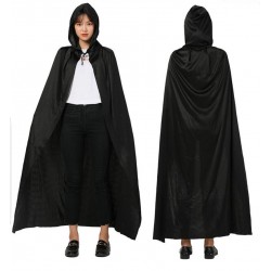 Capa Negra con Capucha de Punto 140 cm.
