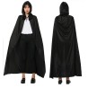 Capa Negra con Capucha de Punto 140 cm.