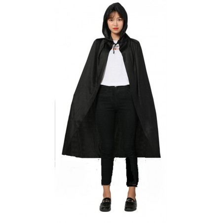 Capa Negra con Capucha de...