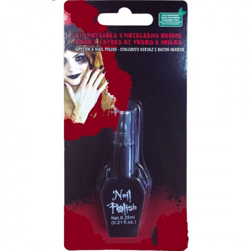 Kit Pintauñas y Pintalabios Negros