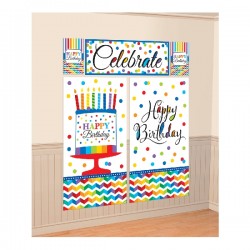 Decoración Happy Birthday Pared 5 Piezas