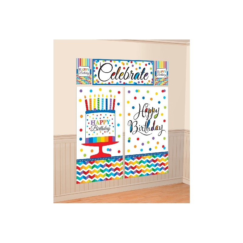 Decoración Happy Birthday Pared 5 Piezas