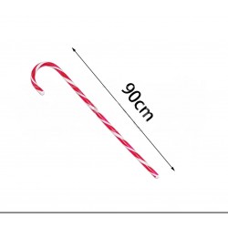 Bastón de Navidad Blanco Rojo 90 cm.