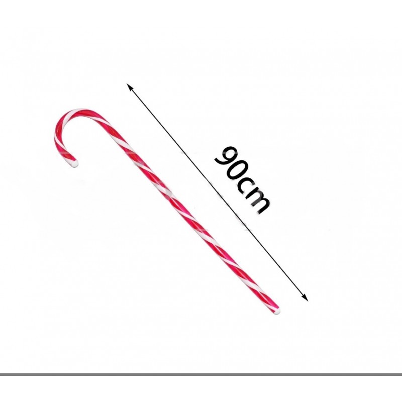 Bastón de Navidad Blanco Rojo 90 cm.