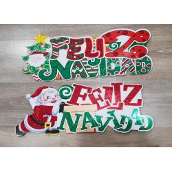 Cartel Feliz Navidad 55 x 21.5 cm.