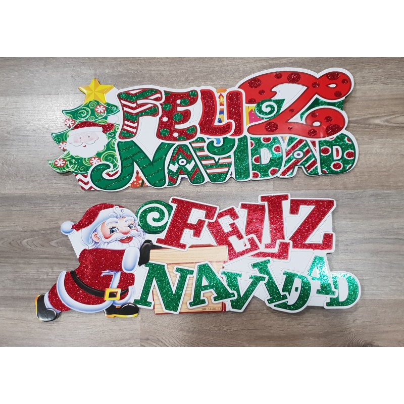 Cartel Feliz Navidad 55 x 21.5 cm.