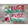 Cartel Feliz Navidad 55 x 21.5 cm.
