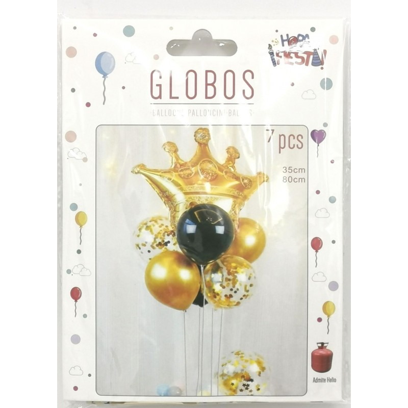 Conjunto Globos Corona 7 piezas