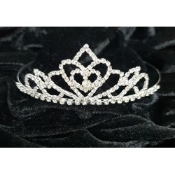 Tiara Plata Metal con Piedras