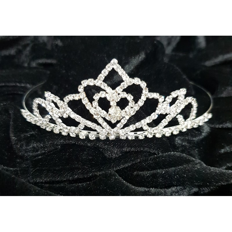 Tiara Plata Metal con Piedras