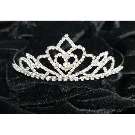 Tiara Plata Metal con Piedras