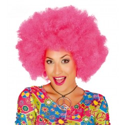 Peluca Afro Rosa
