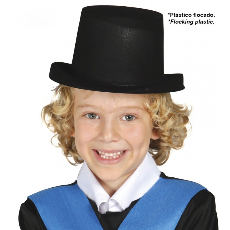 Chistera Negra Infantil Flocada