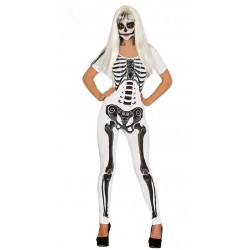 Disfraz de Esqueleta Malla Blanca para mujer