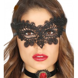 Antifaz Negro Bordado