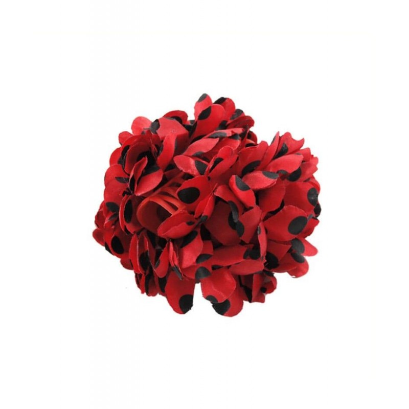 Flor Sevillana Roja Lunares Negros con Pinza