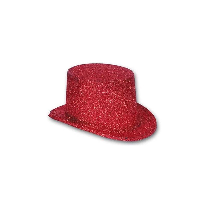 Chistera Roja Purpurina para adulto