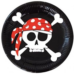 Platos de Piratas 23 cm. 8 unid.