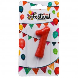 Vela Roja Número 1 para Celebrar Cumpleaños y Aniversarios