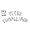 Set de "Feliz Cumpleaños" en Globos Plata