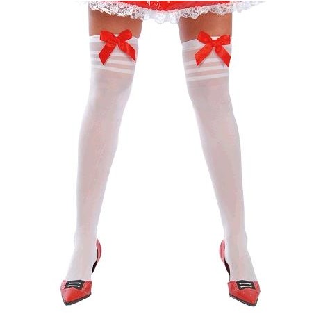 Medias Blancas con Lazo Rojo