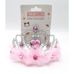 Tiara Plata con Flores
