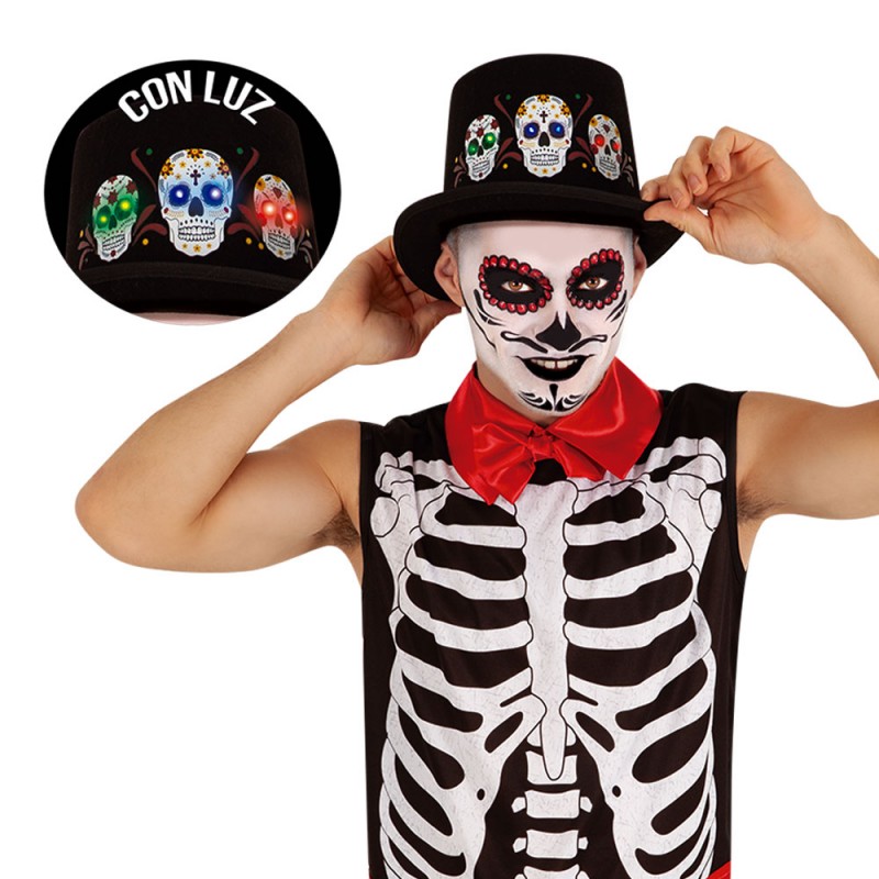 Sombrero de Copa Catrin con Luz de Led