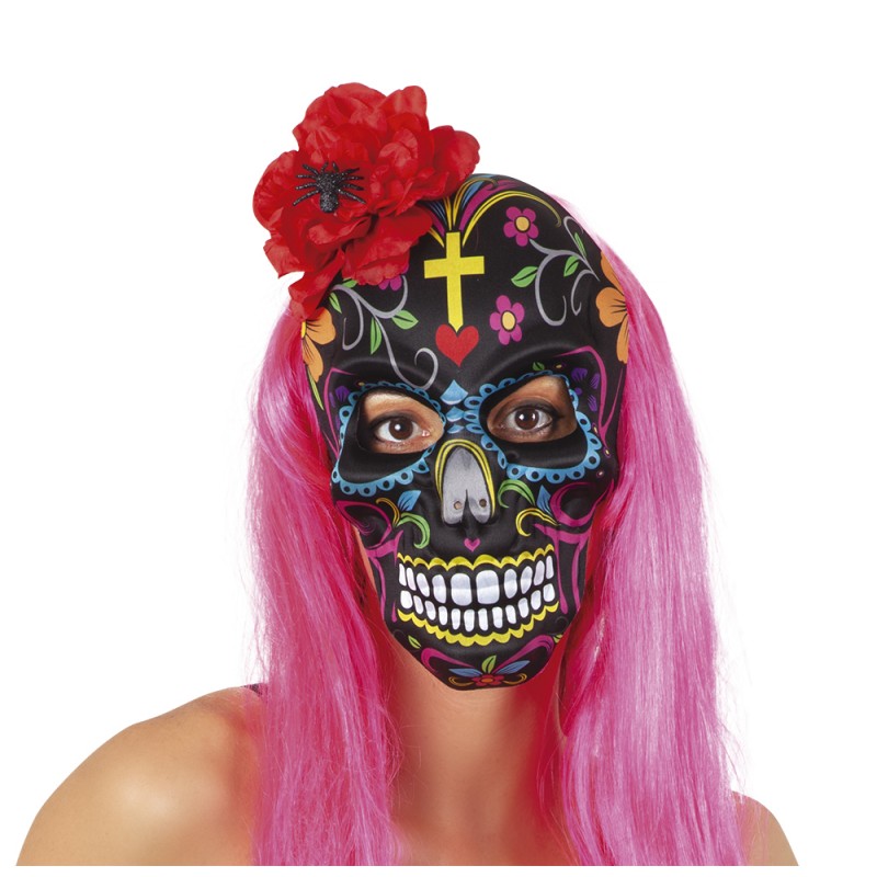 Máscara de katrina con Rosa y Araña