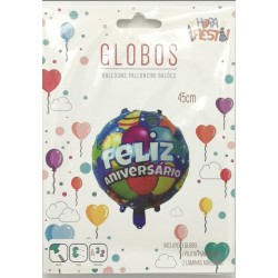 Globo Feliz Aniversario 45 cm.