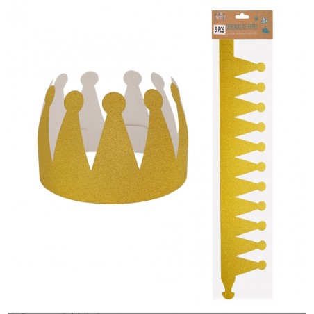 Corona de Cartón Dorado 3...