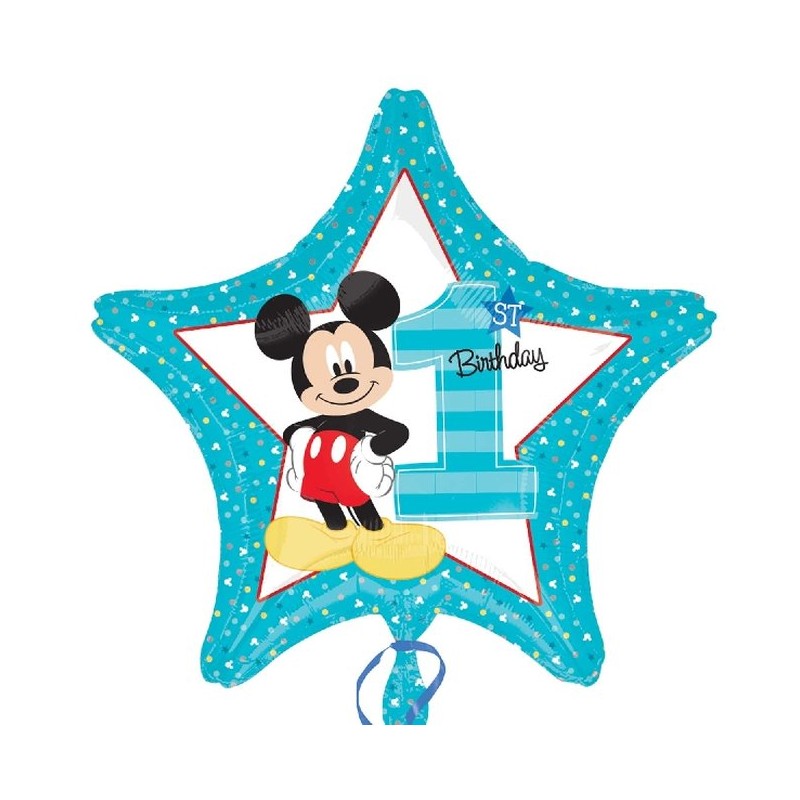 Globo nº 1 Cumpleaños Mickey 45 cm.