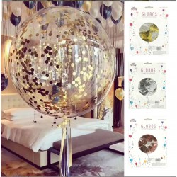 Globo Burbuja con confeti 24" 80 cm.