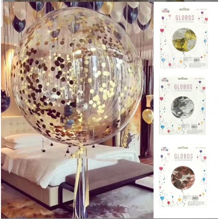 Globo Burbuja con confeti 24" 80 cm.
