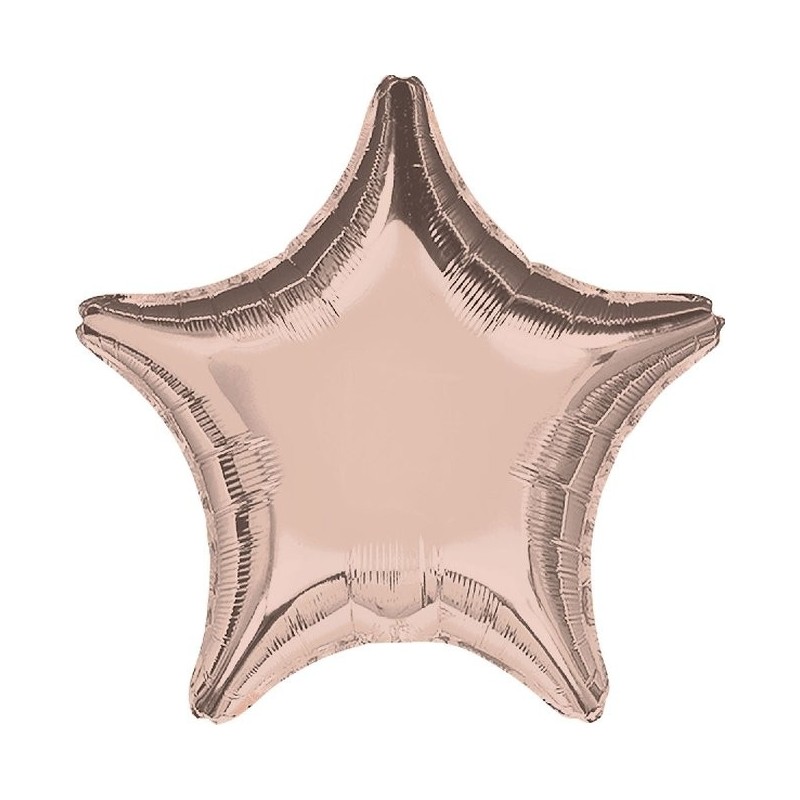 Globo Estrella Rosa Dorado 45 cm.18"