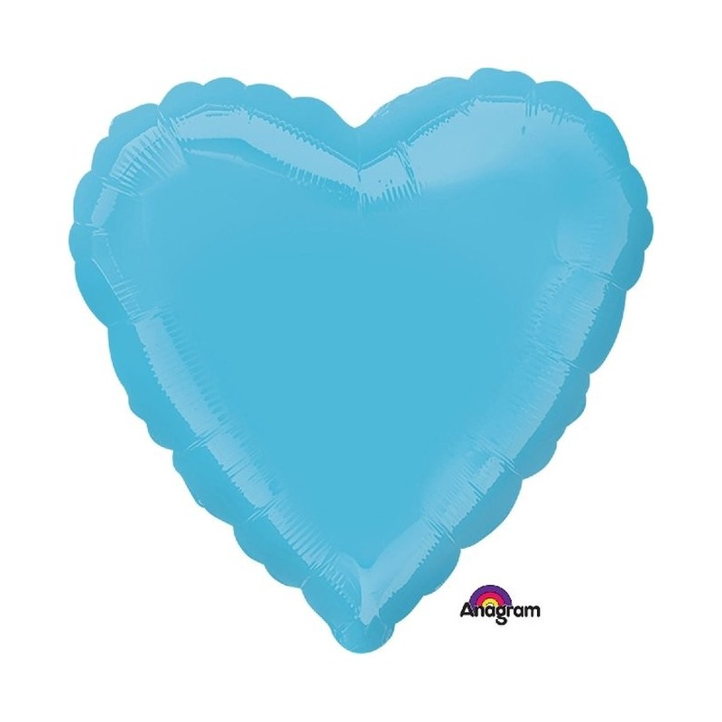 Globo Corazón Azul Caribe 45 cm.18"
