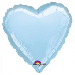 Globo Corazón Azul Perlado 45 cm.18"