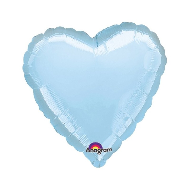 Globo Corazón Azul Perlado 45 cm.18"