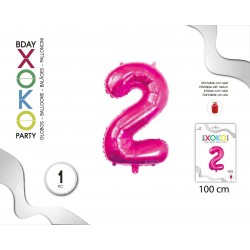 Globo Números Color Fucsia 100 cm. 40"