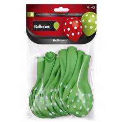 Globo Verde Lunar Blanco  8 un.