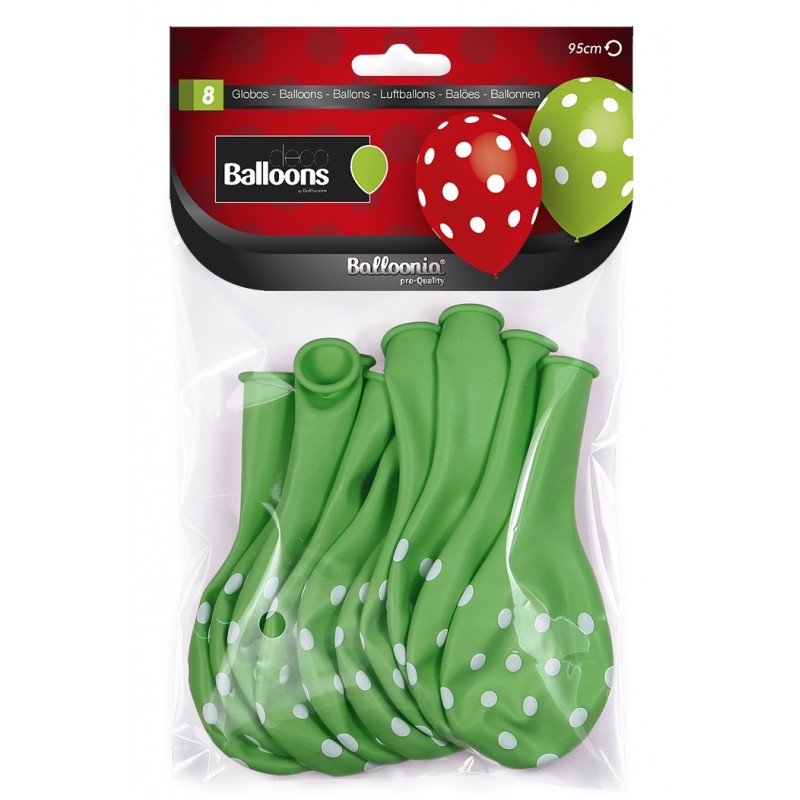 Globo Verde Lunar Blanco  8 un.